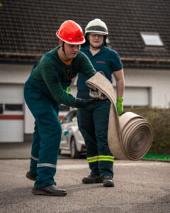 Verlegen einer Schlauchleitung